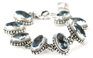 PADMA Beaded Oval Topaz station bracelet