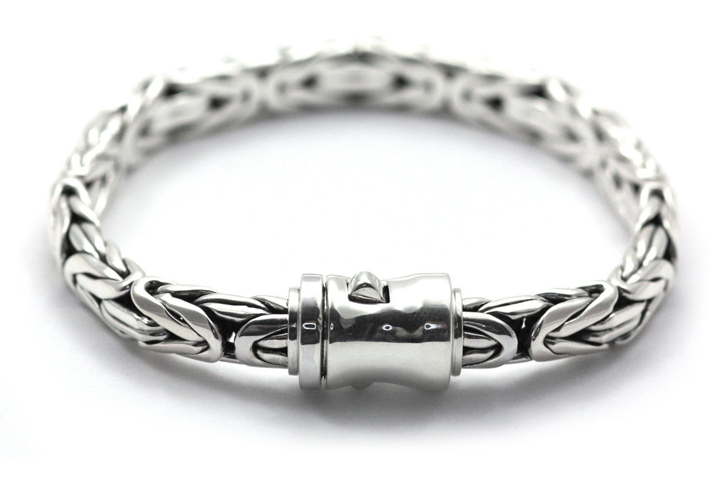 SURA Heavy Byzantine Link Bracelet with polished Barrel Clasp 8.5