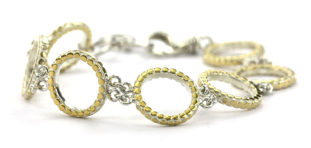 SOHO Circle Station Bracelet with Gold and Sterling Silver