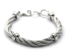 Load image into Gallery viewer, DEWI Twisted Naga Chain with polished Silver station Bracelet
