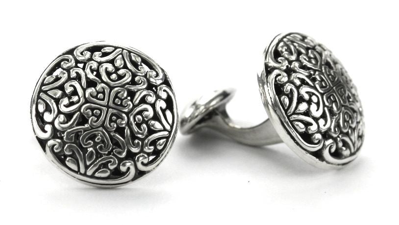 Round Filigree Decorative Cuff Link