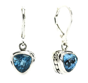 PADMA Triagular BLue Topaz Earrings