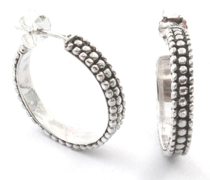 WEDA Triple Beaded Hoop Earrings