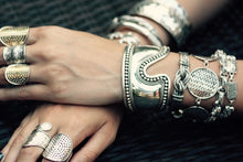 Load image into Gallery viewer, RAYA Bold Cuff with beaded edge and cut out design
