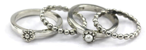 PADMA Set of 4  Gemstone Stack Ring Set