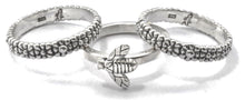 Load image into Gallery viewer, PADMA Set of 3 Bee &amp; Flower Stack Ring Set

