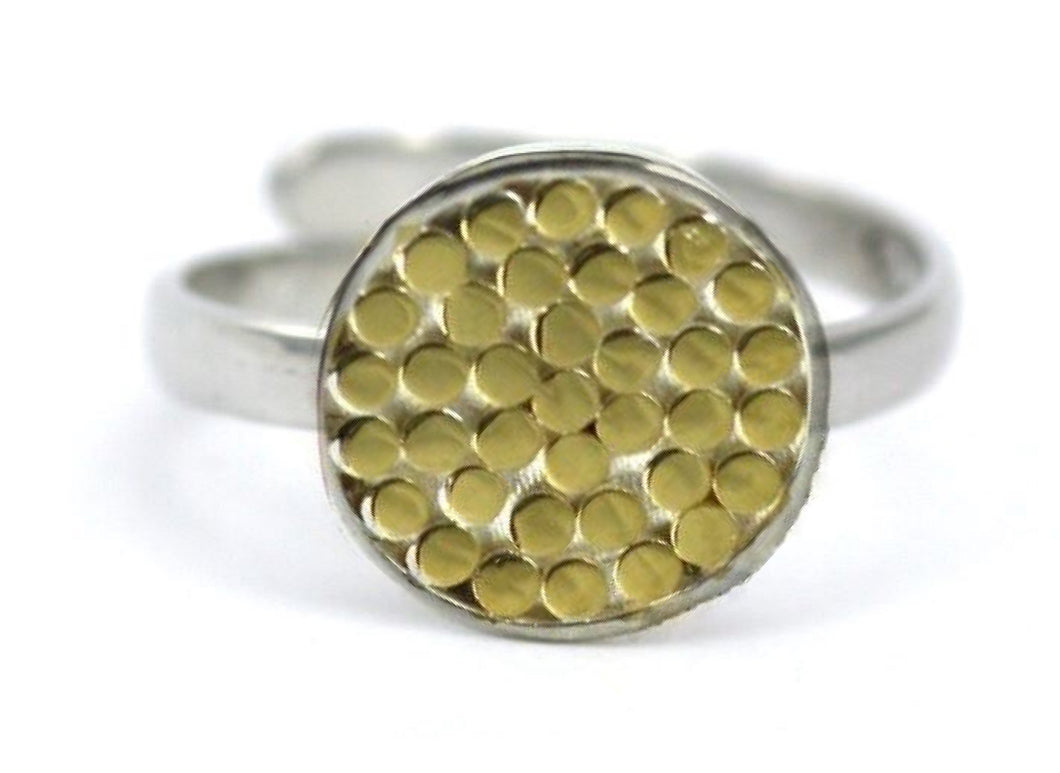 KALA Gold Round Disk Adjustable Ring